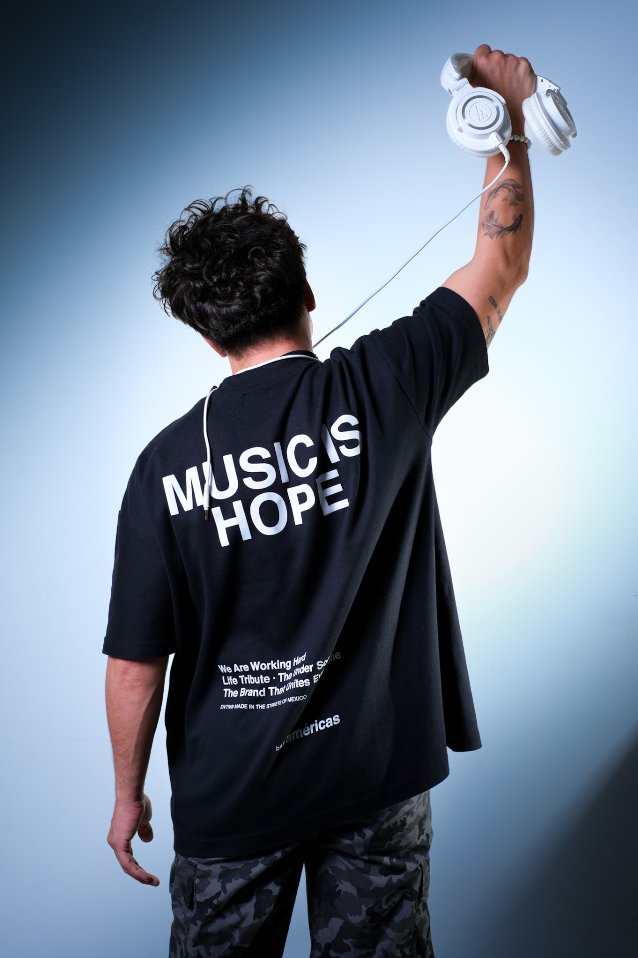 Music is Hope tee, headphones raised